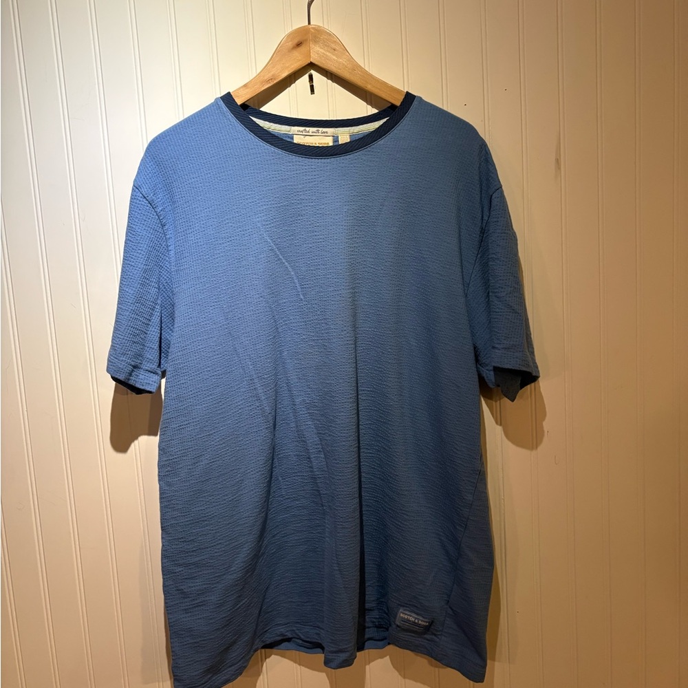 SCOTCH & SODA blue waffle weave men’s tee XL in blue. Short sleeve. Like new